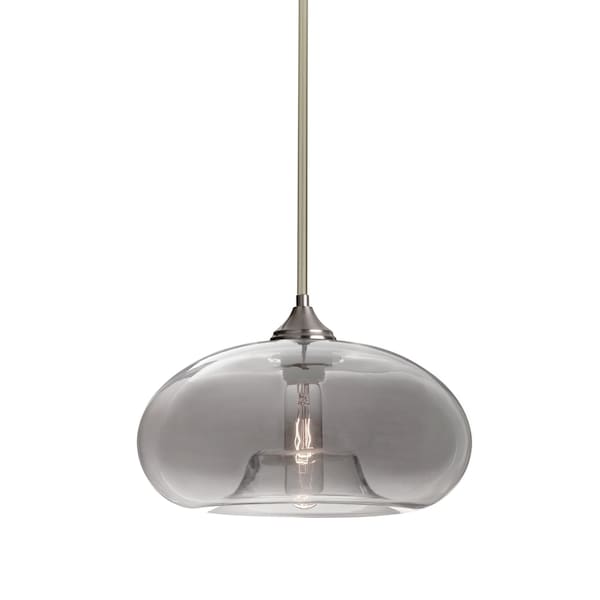 Besa Lighting Bana Cord Pendant, Smoke, Satin Nickel Finish, 1x60W Incandescent 1TT-BANASM-SN - main
